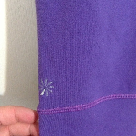 ATHLETA X-Small Relay Capri Legging Workout Athletic Purple Reflective Mesh - Picture 3 of 10